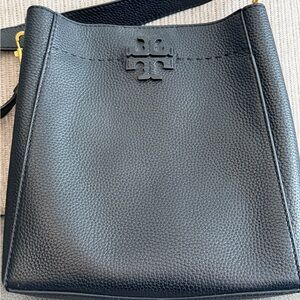 Like new Tory Burch Black Leather Bucket Bag. Used only a handful of times.